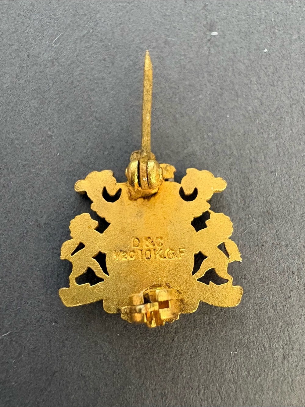 House of Seagram Gold Crest Pin 10KT Gold Filled - Picture 2 of 4